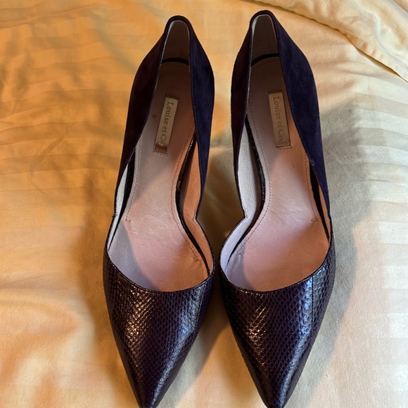 Louise et Cie suede and snakeskin embossed - Picture 1 of 4